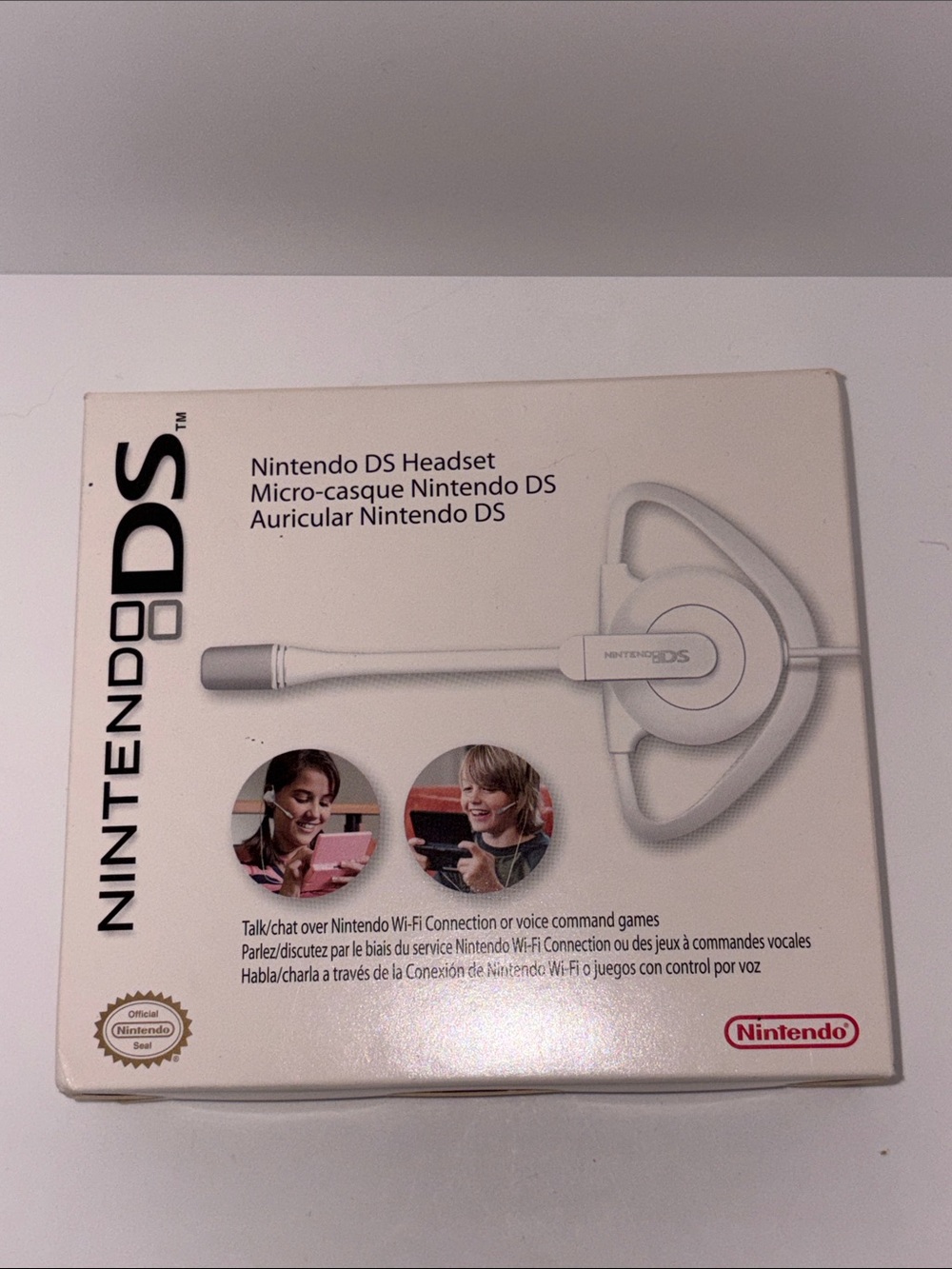 Nintendo White DS Headset with Boom Mic new in box